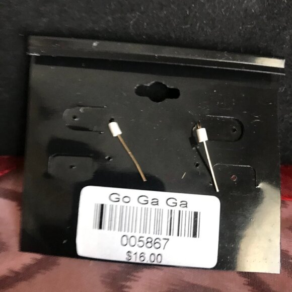 Traci Lynn Go Ga Ga Rhinestone & Gold Earrings - Picture 4 of 6